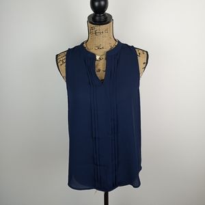 Navy Blue Sleeveless Blouse